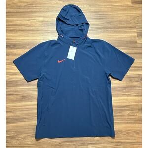 Nike Lightweight Coaches Jacket SS Woven Hoodie Blue (FJ9548-421) Men's Sz M